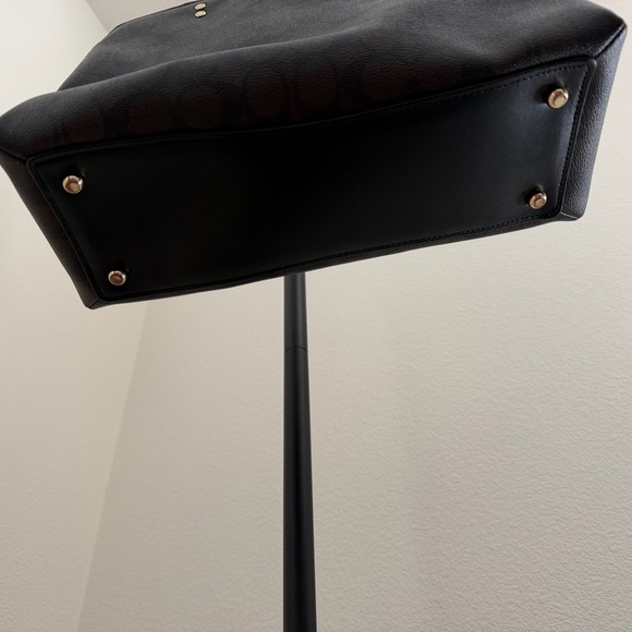 Coach Lillie Carryall Signature Canvas Brown Black Satchel Crossbody - Picture 7 of 12